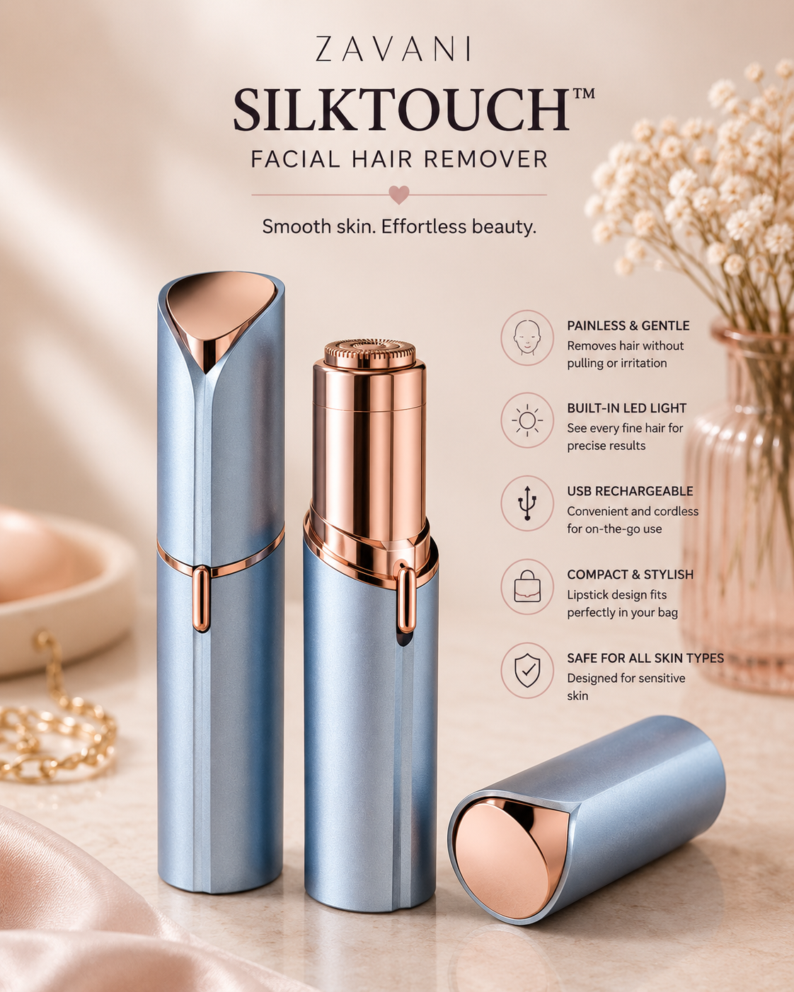 ZAVANI SilkTouch™ Facial Hair Remover
