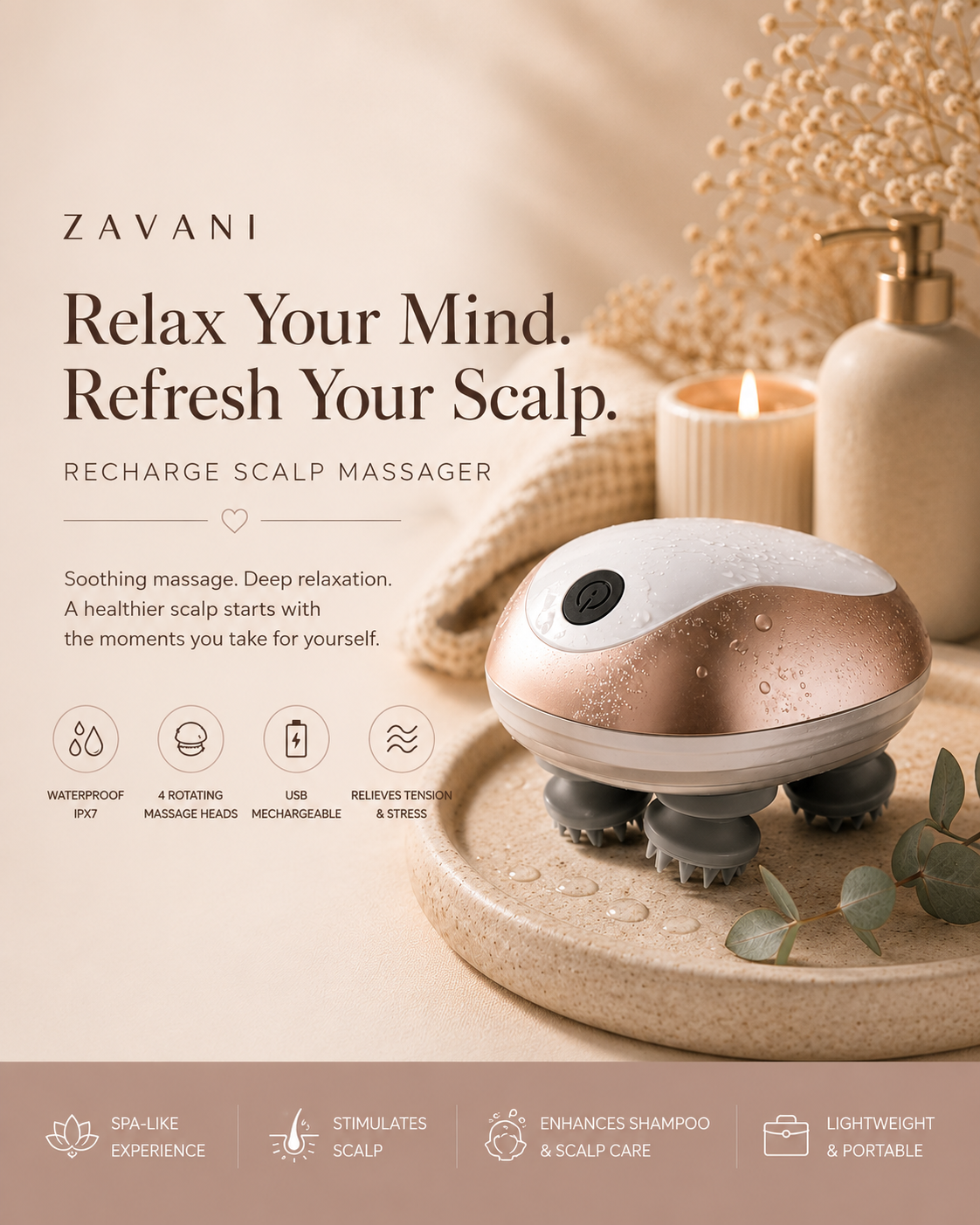 ZAVANI Recharge Scalp Massager